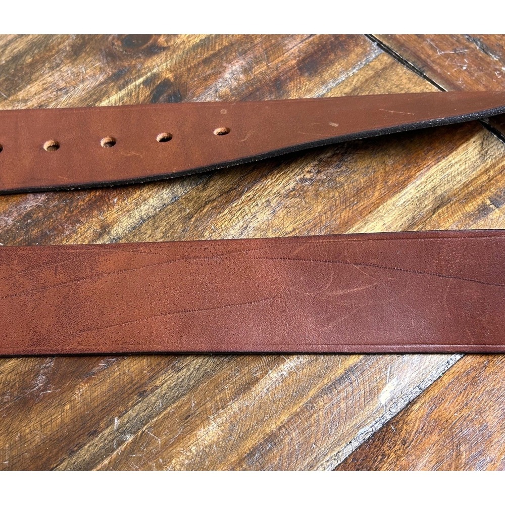 J Crew Genuine Italian Leather Belt Brass Buckle Made in USA Womens L‎ - Picture 4 of 12